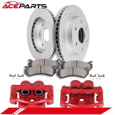 Front Pair Brake Calipers Rotors Ceramic Pads Set For Gmc Sierra 1500 1999-2006 Front Pair Brake Calipers Rotors Ceramic Pads Set For Gmc Sierra 1500 1999-2006