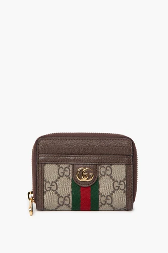 Portefeuille Gucci GG Supreme Ophidia zippé