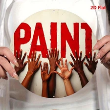 1pc 8 Inch Round Paint Splash Wall Art Sign - Bold Red & Black Dynamic Multi-Han