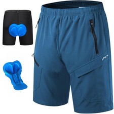 Men's Mountain Bike Shorts 3D Padded Baggy Bicycle Riding Cycling Shorts Quic...