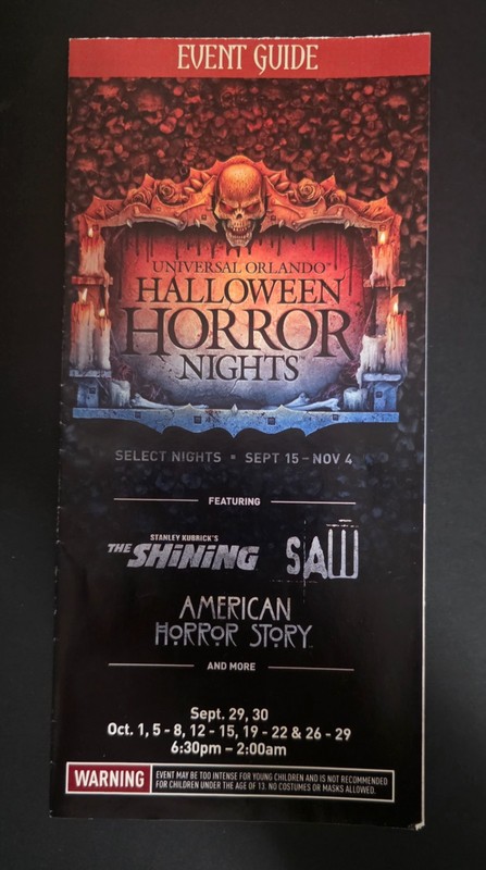 Halloween Horror Nights 27 - HHN 2017 Event Map - RED BAND