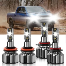 For Ram 4000 2013-2019 LED Headlight High/Low Beam Light Kit Bulb 6500K 26000LM