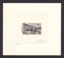 MONACO 1977 Sailor's Career YT 1087 / Mi. 1257 1st Stage Proof Sign by Monvoisin