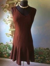 Space Style Concept Woman's Brown Sleeveless Made in Italy Dress Size 46