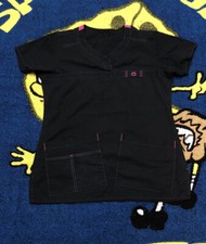 WonderWink Flex Women's Scrub Top, Black, Size XS, Style 6208