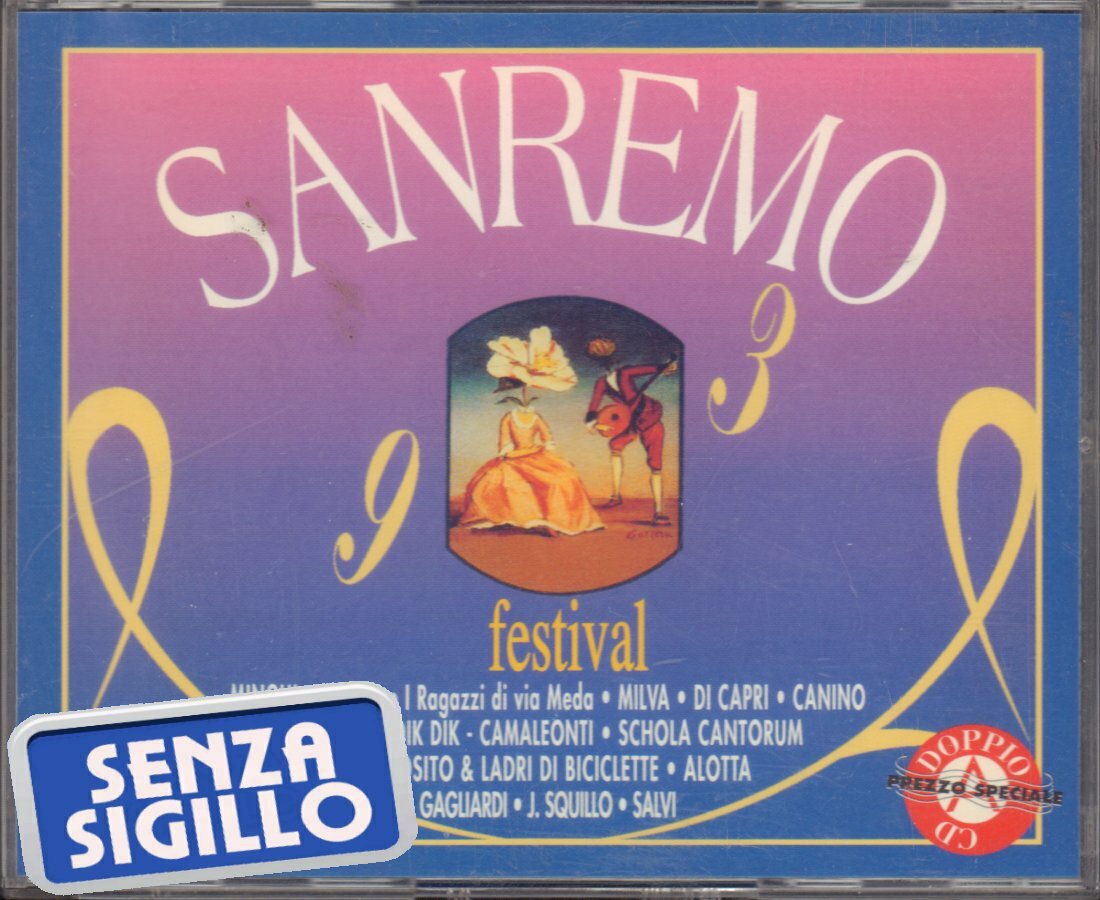 AA.VV. " SANREMO 93 FESTIVAL" DOPPIO CD SENZA SIGILLO FONIT CETRA