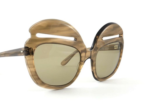 VINTAGE RARE PIERRE CARDIN OVERSIZED SLITS ACCENTS FRANCE MADE 1960'S SUNGLASSES - Picture 3 of 9
