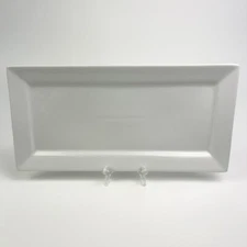 Simple Dining Contemporary Rectangular White Porcelain Serving Platter Tray 15x7