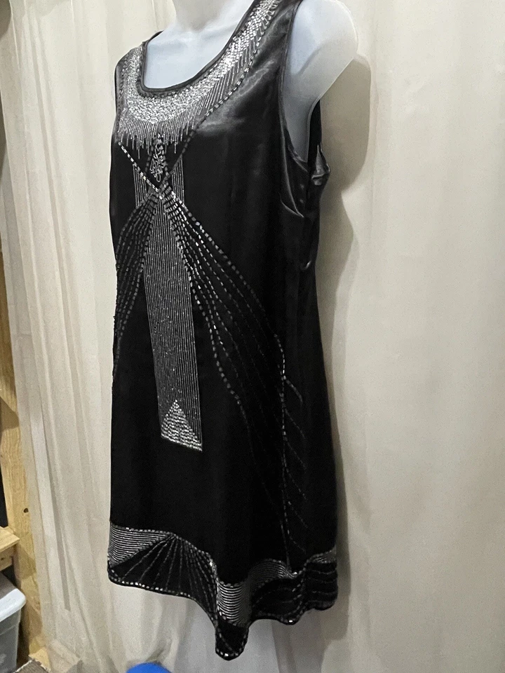 Vertigo Paris Beaded Dress Black, Sz L - Image 3 of 4