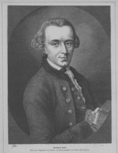 Immanuel Kant, Königsberg, Porträt, Original-Holzstich von 1881 - Zdjęcie 1 z 1
