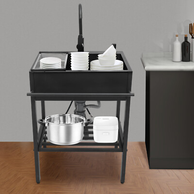 Utility Kitchen Sink Free-standing Stainless Steel Commercial Restaurant Sink US