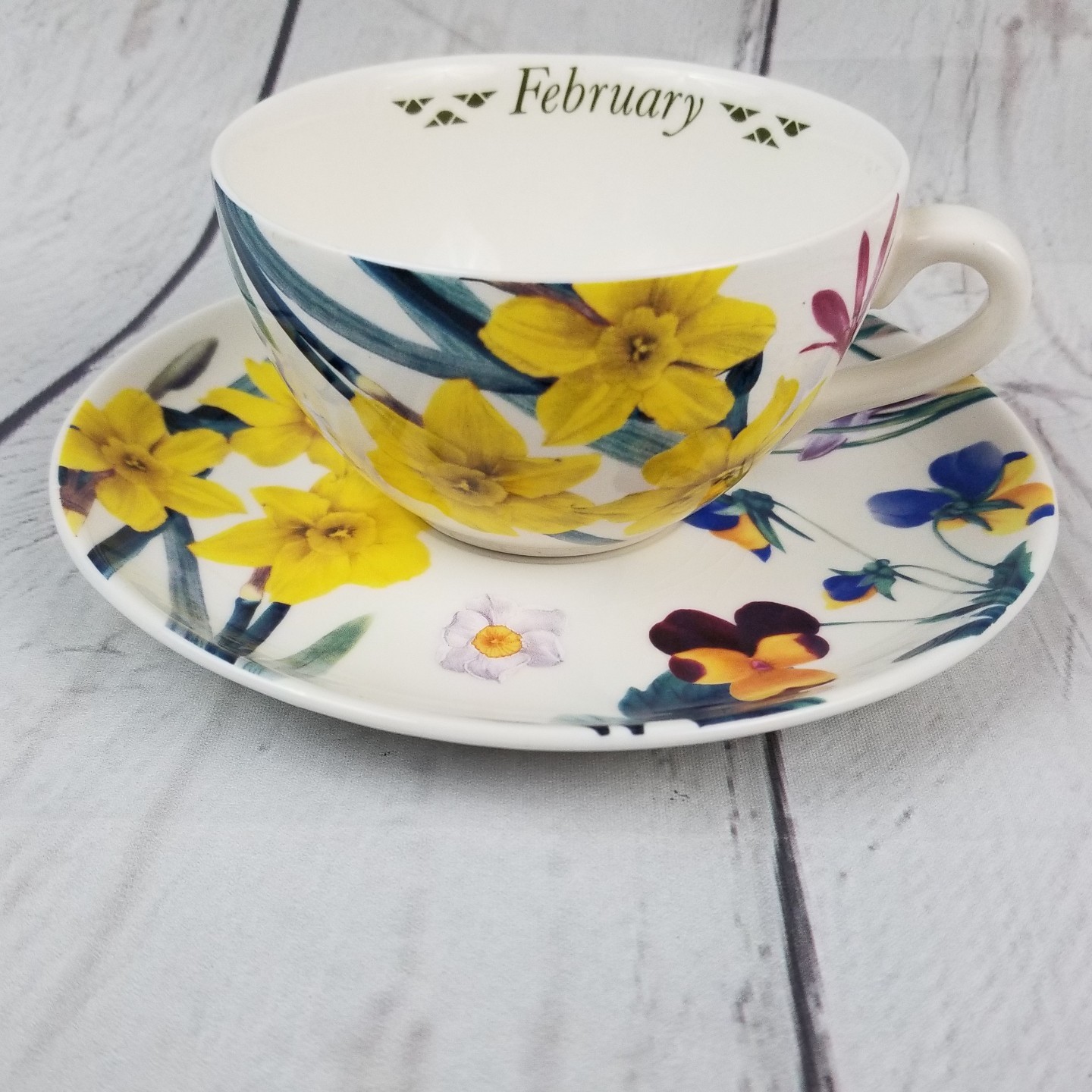 Spode February Flower of the Month Cup & Saucer No Box eBay
