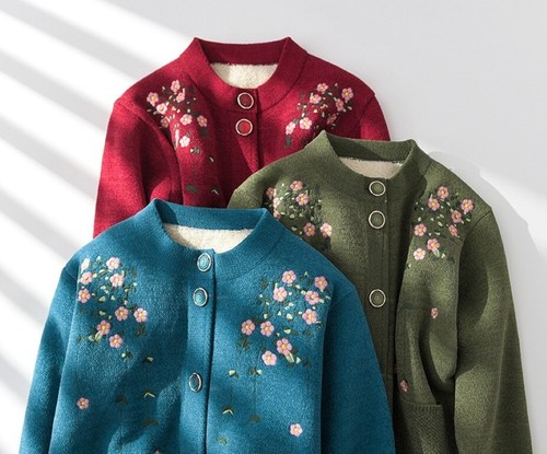 Cardigan Sweater Women Medium Large XL Size 8-18 Vintage Button Up Jacket New - Picture 10 of 32