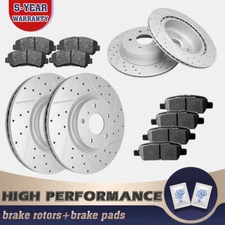 Front Rear Brake Rotors + Ceramic Pads For 2009 - 2014,2016 - 2020 Nissan Maxima