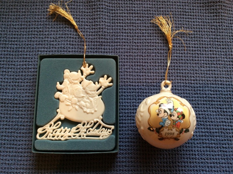 Two Mickey & Minnie Mouse Lenox Ornaments sold together.A