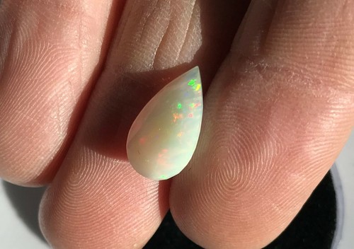 2.5 CT Beautiful Precious Faceted Crystal Rainbow Fire Welo Opal Pear Cut - Picture 10 of 12
