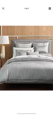 Hotel Collection Muse Full/Queen Duvet Cover 2 Standard Shams, Gray - New