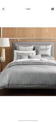 Hotel Collection Muse Full/Queen Duvet Cover+2 Standard Shams, Gray - New