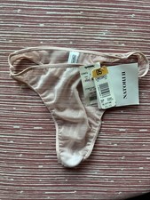 VTG NWT Natori Shimmery Pink Sheer Second Skin Panty Thong G-String 1980s Size 5