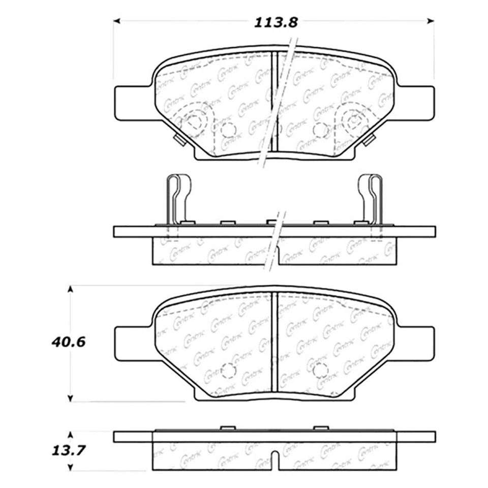 Centric Front + Rear Ceramic Brake Pads 2SET For Chevrolet Cobalt - Изображение 3 из 4