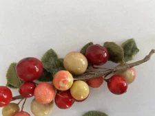 Vintage Hats MILLINERY FRUIT Berries SPRIG 8” Large 40s