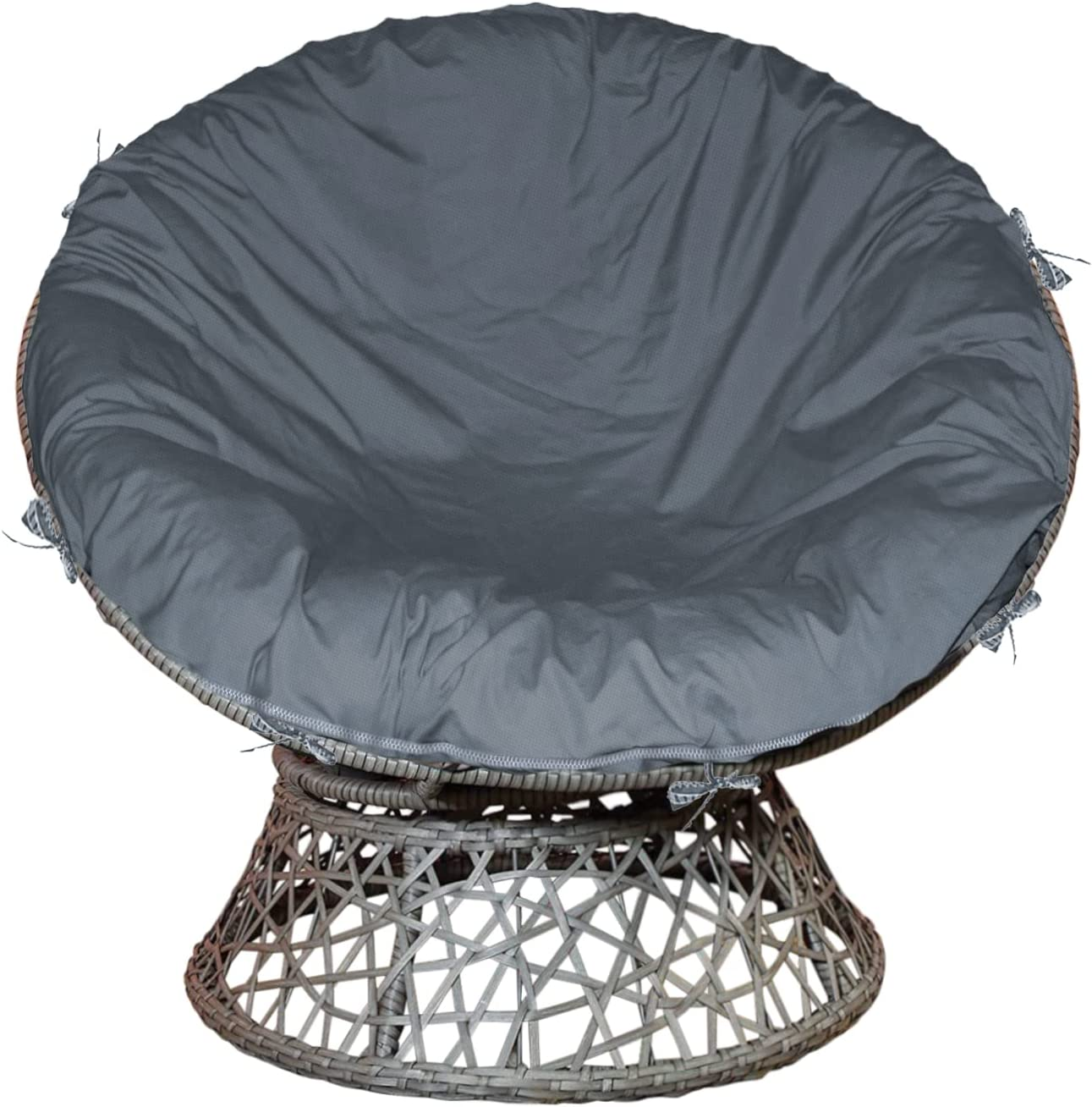 Papasan Cushion Cover Only 50″ D Grey 600D Waterproof Heavy Duty