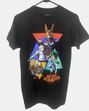 My Hero Academia Mens T-Shirt Triangle Group All Might Deku Todoroki XS