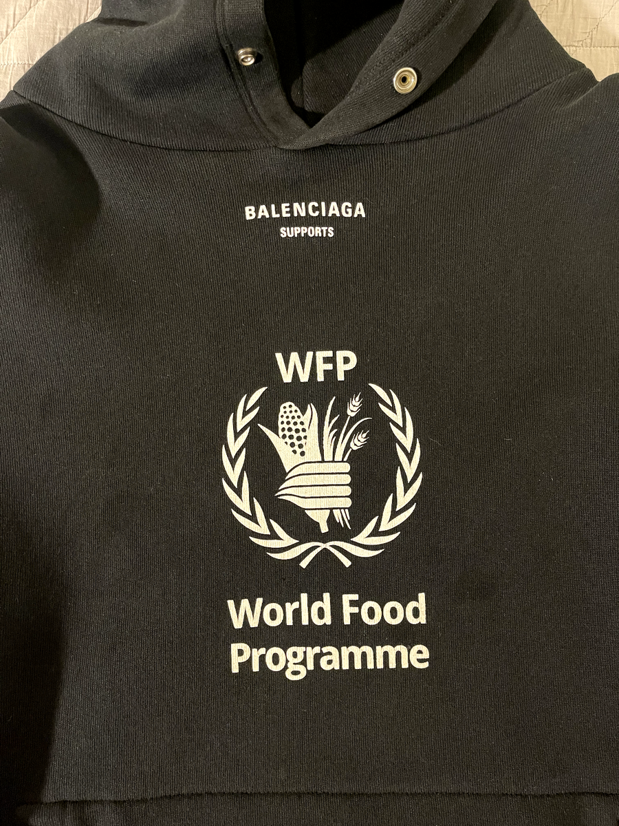 Balenciaga World Food Programme Black Logo Hoodie Size S | eBay Balenciaga World Food Programme Black Logo Hoodie Size S | eBay