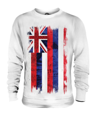 HAWAII STATE GRUNGE FLAGGE UNISEX PULLOVER OBERTEIL HAWAII SHIRT JERSEY GESCHENK