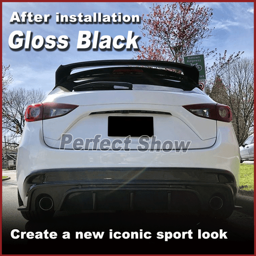 Passt für Mazda 3 Axela Schrägheck 14-17 Glanz Schwarz Dashspoiler Spoiler Lippe - Bild 4 von 11