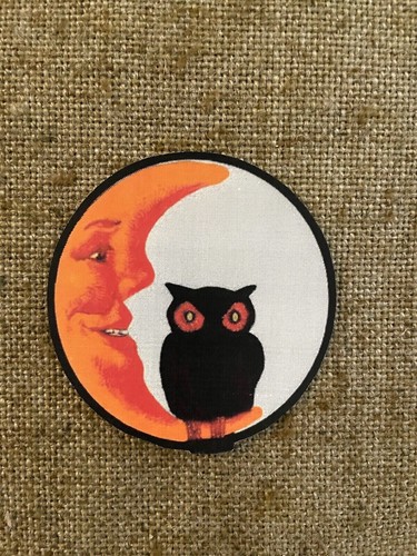 U Pick Vintage Inspired Owl on Orange Man in Moon Halloween Cardstock Decoration - Picture 2 of 9