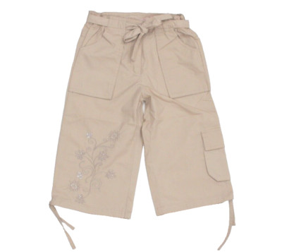 NEU Mills 3/4 Stoffhose Capri Sommer-Hose Cargo Gr. 110 beige Perlen Mädchen