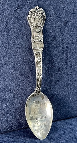 B.B.B CO STERLING SILVER Philadelphia Liberty Bell Spoon - Picture 13 of 14