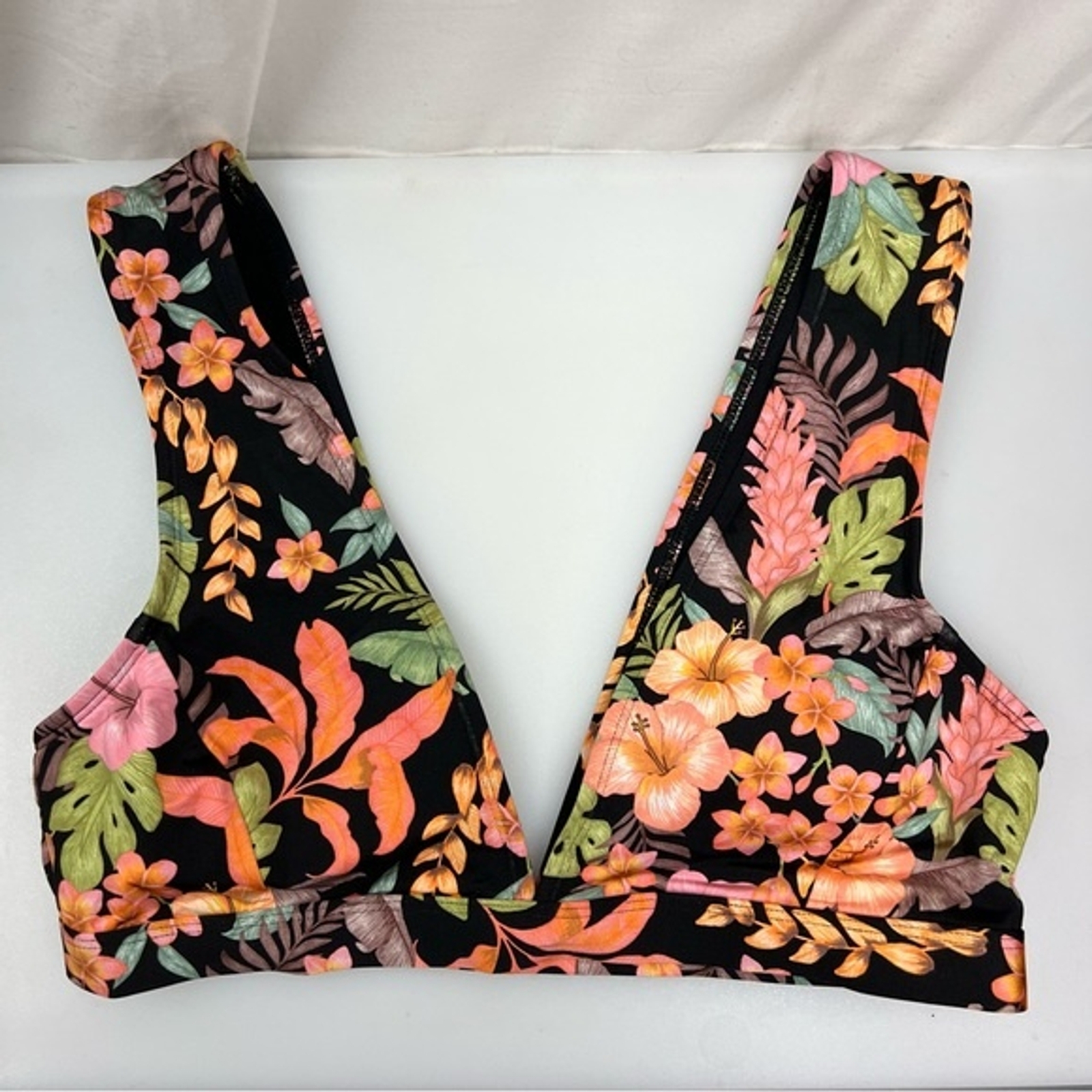 Body Glove Tropical Black Pink Triangle Bikini Top Si… Gem
