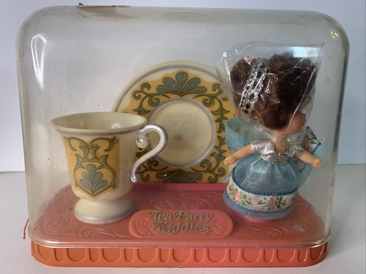 Vintage Liddle Kiddles Lady Silver Tea Party Set Cup Saucer Little