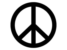 Peace Sign Silhouette Vinyl Decal Round Hippie Boho Retro Tumbler Sticker