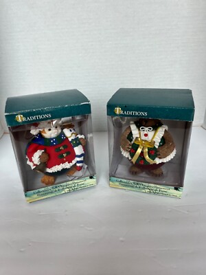 Traditions Collectible (2) Glass Character Ornaments