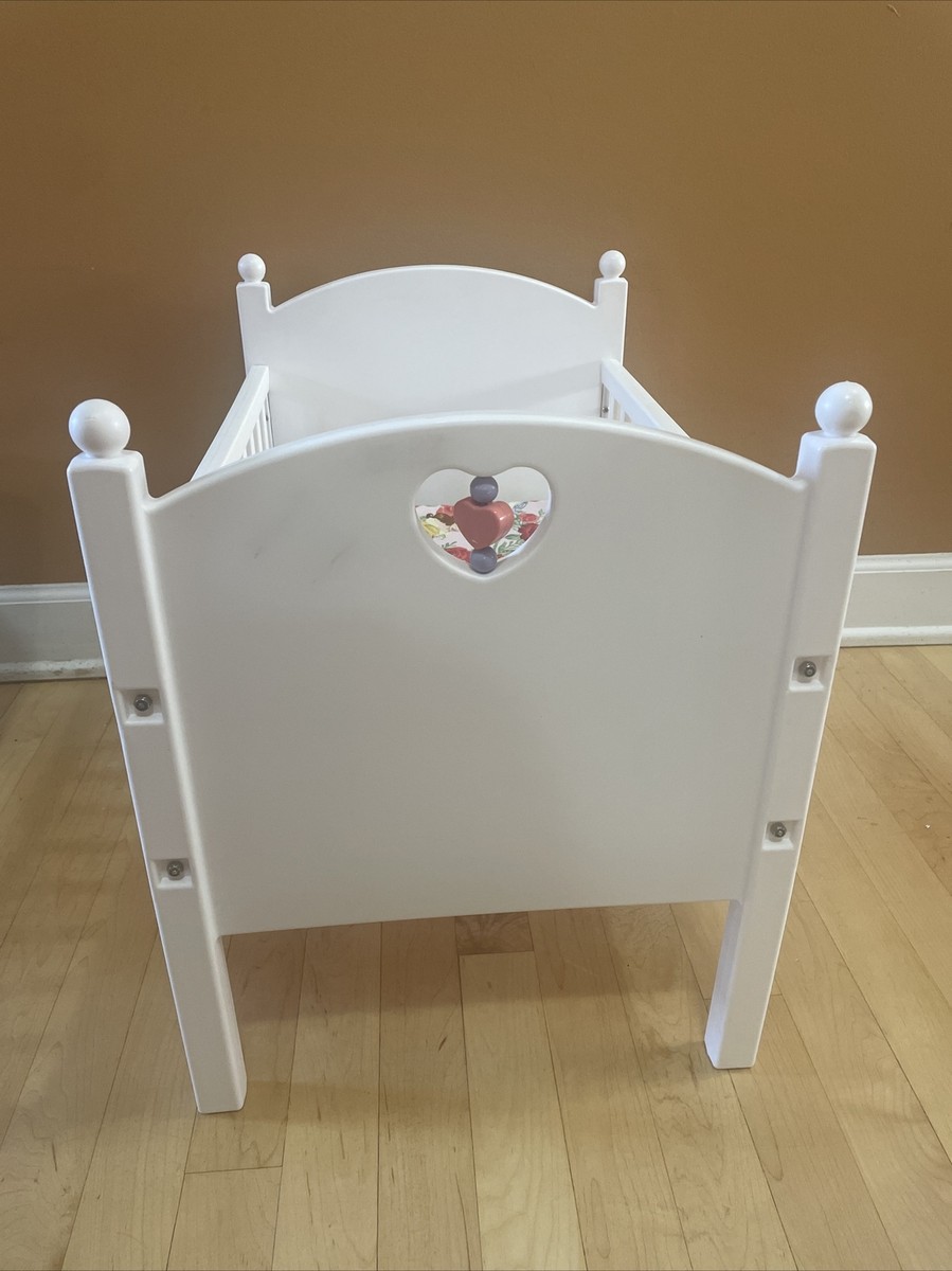 Vintage American Girl Bitty Baby Doll Bed Heart Crib Hand Maid