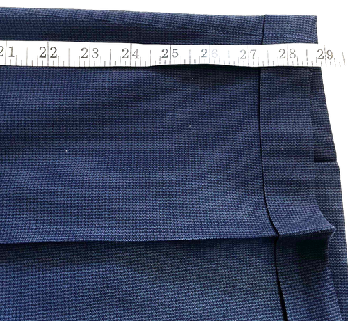 Pantalones clásicos a medida vintage de alta calidad 37 plisados azules patrón a cuadros sutiles - Imagen 6 de 9