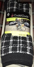 Women  s Cuddl Duds Plaid/Assorted Crew Socks Shoe Size 4-10 - 6 Pairs New