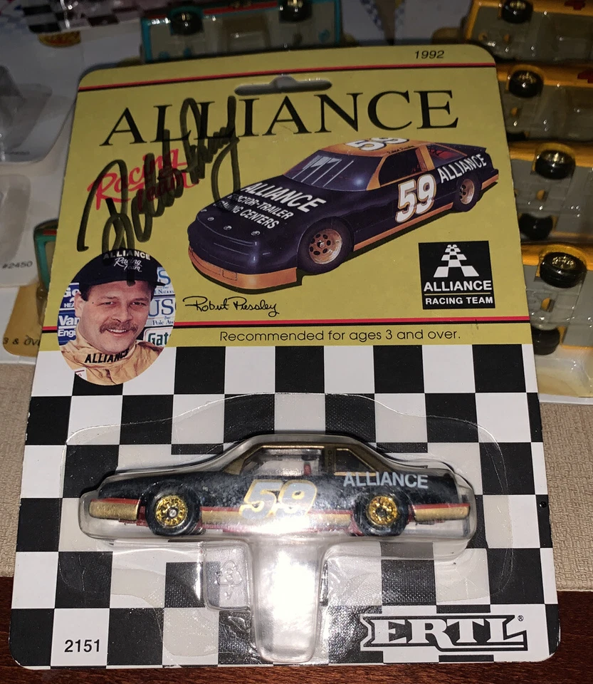 Autógrafo NASCAR Diecast Robert Pressley Alliance ERTL firmado 92 coche de stock 1/64 Foto 3 de 4