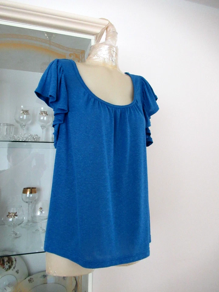 Hochwertige Tunika/Shirt von MAX STUDIO LONDON gr.L 42 Cobalt Leinen/Polyest=NEU - Bild 2 von 4