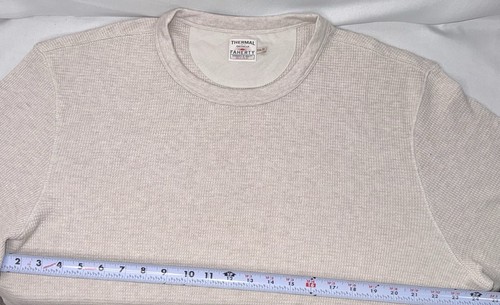 Waffle Crew LS uomo XXL Faherty Legend elasticizzato avorio/avena nuovo senza etichette - Foto 7 di 7