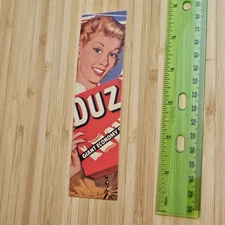 BM#6 1950's STYLE PRETTY WOMAN LAUNDRY CLOTHES LINE BOOKMARK BOOK MARK DETERGENT