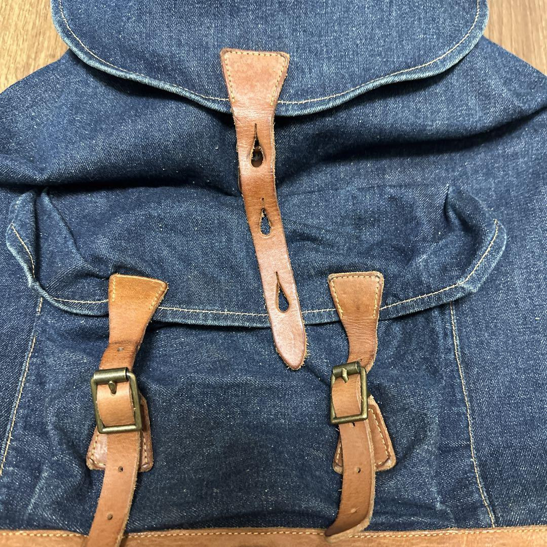 RRL DOUBLE RL Ralph Lauren Denim Leather Backpack #EC ZCA | eBay