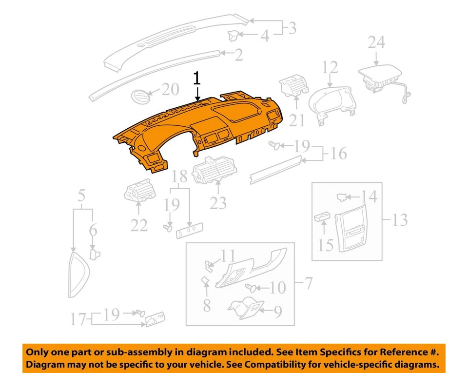 ПОДХОДИТ ДЛЯ 2005-2008 CHEVROLET КОБАЛЬТОВАЯ ПАНЕЛЬ I/P UPR TR * ОЧЕНЬ DK 15274557 - НОВЫЙ OEM - Изображение 2 из 3