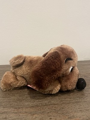 Vintage 1973 R Dakin & Co 6  Dog BROWN Plush Stuffed Puppy Drooper Beanie *READ*