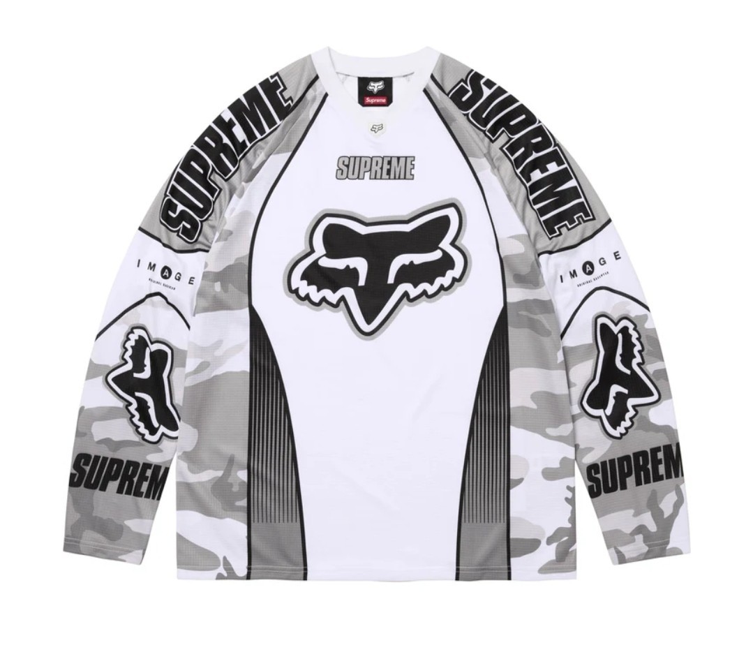 Supreme Fox Racing DMX Jersey White Snow Camo Size XL DEADSTOCK