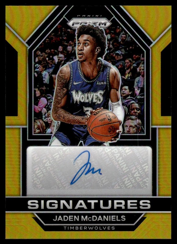 2023-24 Panini Prizm Sigs Gold Jaden McDaniels Auto 6/10 Minnesota Timberwolves