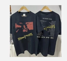 Stone Temple Pilots Tour 1992 Band 2 Side Black Unisex T-shirt Reprint